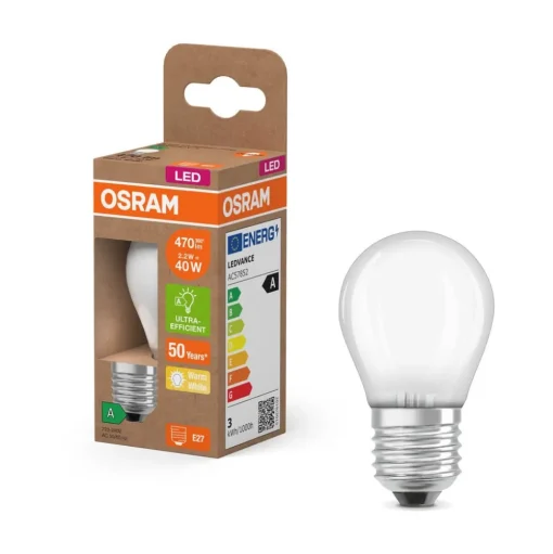 OSRAM LED lamp druppelmat E27 2,2W 2700K 470lm