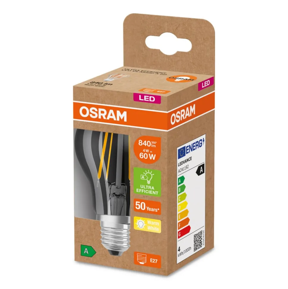 OSRAM LED lamp E27 A60 4W 840lm 3.000K helder