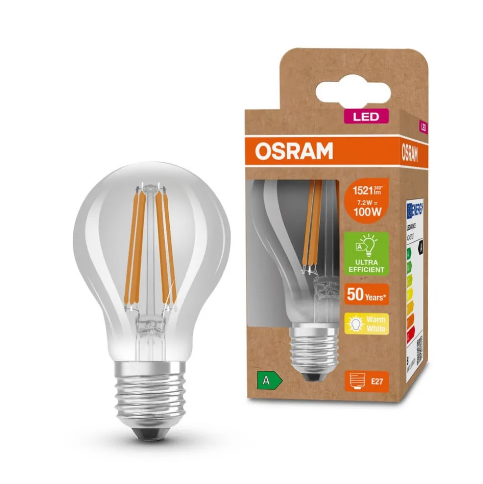 OSRAM LED lamp E27 A60 7,2W 1.521lm 3.000K helder