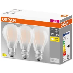 OSRAM LED lamp E27 Base CL A 11W 2.700K mat per 3