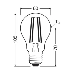 OSRAM LED lamp E27 2,2W gloeidraad 4.000K 470lm 2-pack