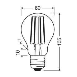 OSRAM LED lamp E27 7,2W gloeidraad 2.700K 1521lm 2-pack