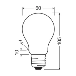 OSRAM LED lamp E27 5W mat 2.700K 1055lm 2er