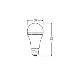 OSRAM LED lamp E27 8W mat 2700K oplaadbare accu noodverlichting