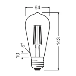OSRAM LED lamp Edison E27 2.2W Filament 2.700K