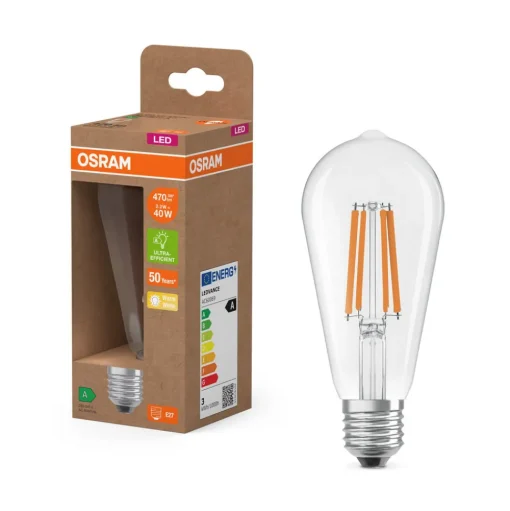 OSRAM LED lamp Edison E27 2.2W Filament 2.700K
