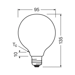 OSRAM LED lamp Globe G95 E27 5W mat 6.500K