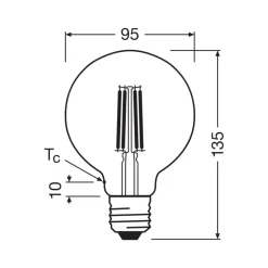 OSRAM LED lamp Globe G95 E27 3,8W Filament 2.700K