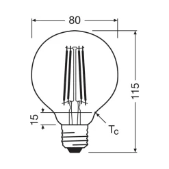 OSRAM LED lamp Globe G80 E27 2.2W Filament 4.000K