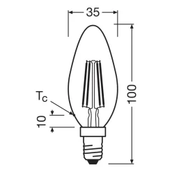 OSRAM LED lamp kaars mat E14 2,2W 4000K 470lm