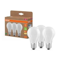 OSRAM LED lamp mat E27 3.8W 827 EEK A 3-pack