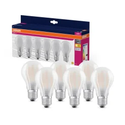 OSRAM LED lamp mat E27 6,5W 827 6-pack