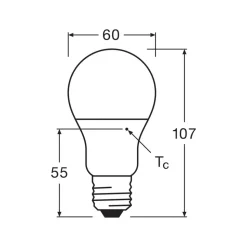 OSRAM LED lamp opaal E27 8W 827 6-pack