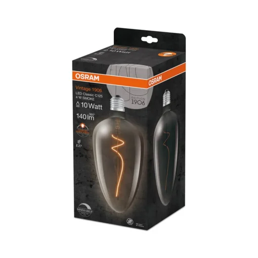 OSRAM LED Vintage 1906, C125, gloeidraad, grijs, E27, 4 W, 818