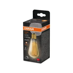 OSRAM LED Vintage 1906 Edison, goud, E27, 5,8 W, 822, dimbaar.