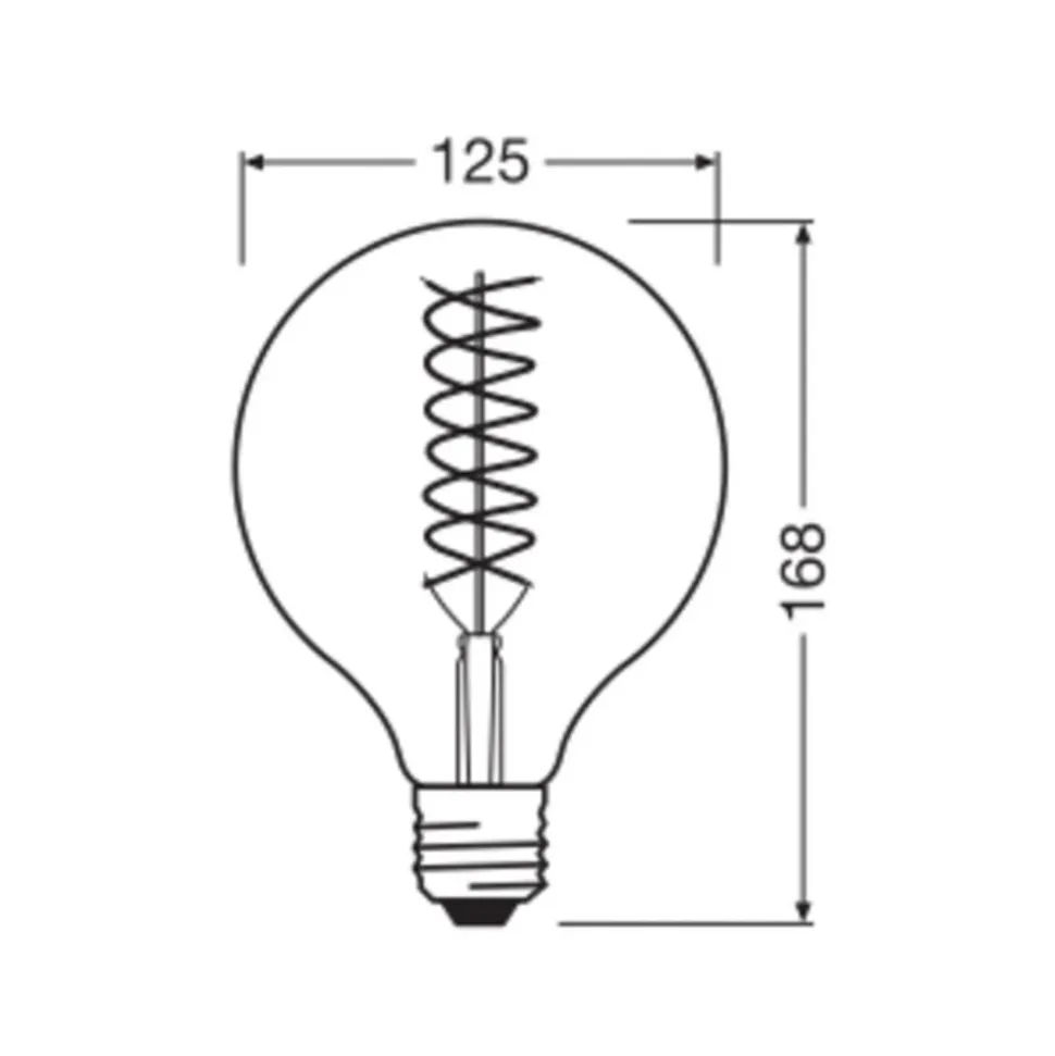 OSRAM LED Vintage 1906, G125, E27, 8,4 W, goud, 824, dimbaar.