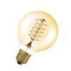 OSRAM LED Vintage 1906, G80, E27, 4,8 W, goud, 2.200 K, dimbaar.