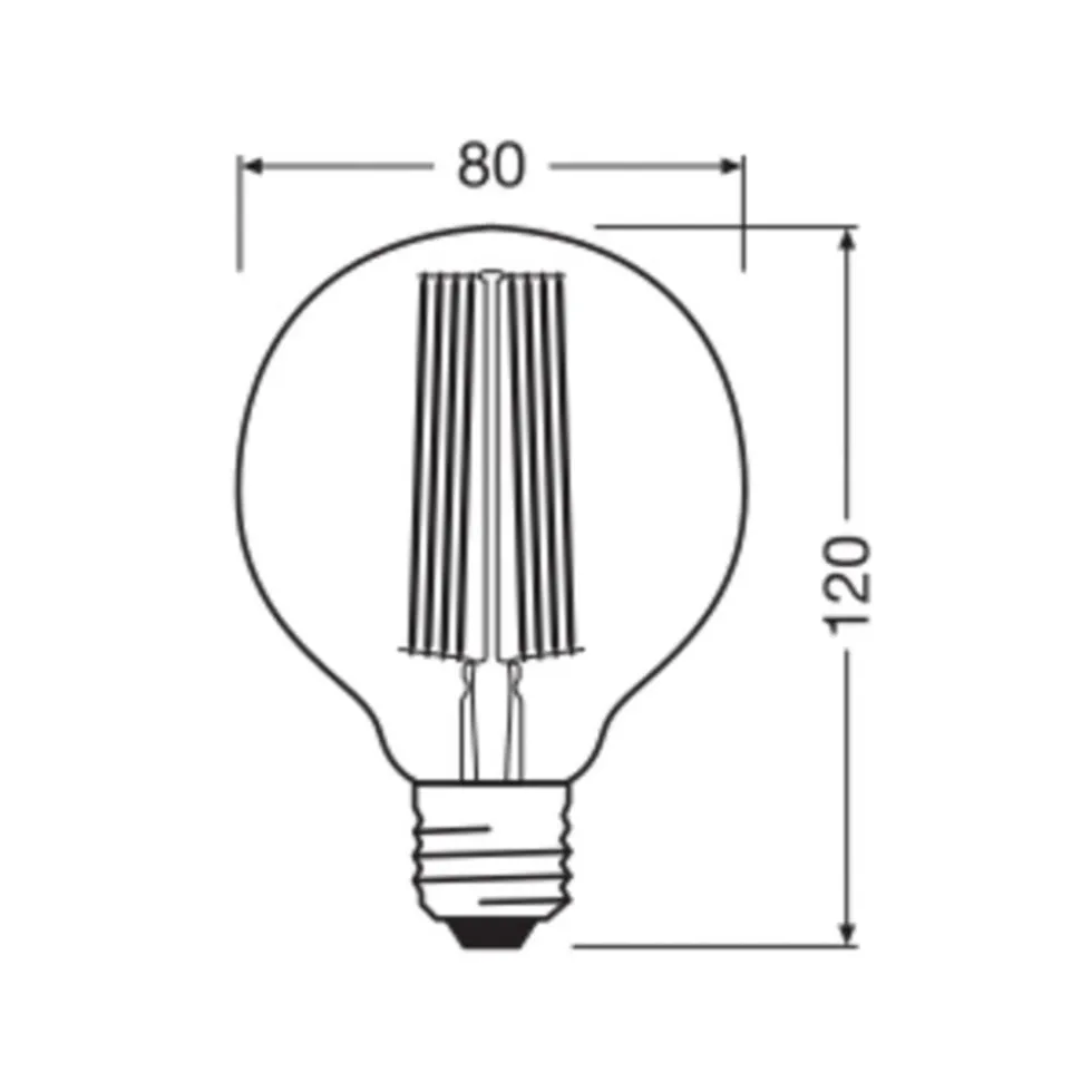 OSRAM LED Vintage 1906, G80, E27, 5,8 W, goud, 2.200 K, dimbaar.
