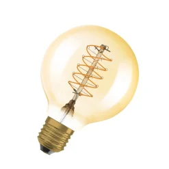 OSRAM LED Vintage 1906, G80, E27, 7 W, goud, 2.200 K, dimbaar.
