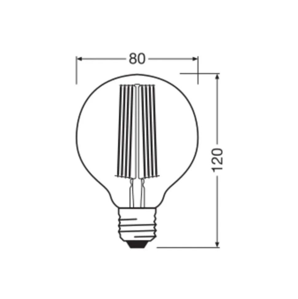 OSRAM LED Vintage 1906, G80, E27, 11 W, grijs, 1.800 K, dimbaar.