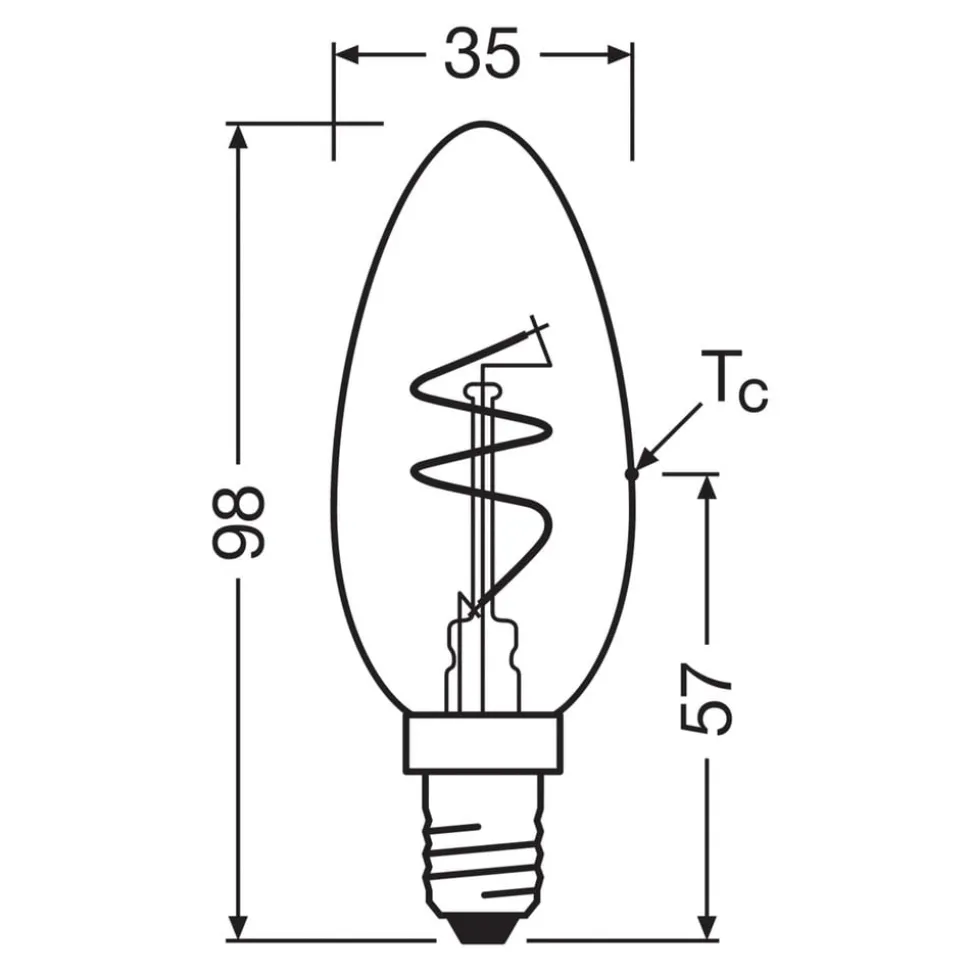 OSRAM LED Vintage B28 E14 3,5W 922 Spiraal gloeidraad goud dimbaar