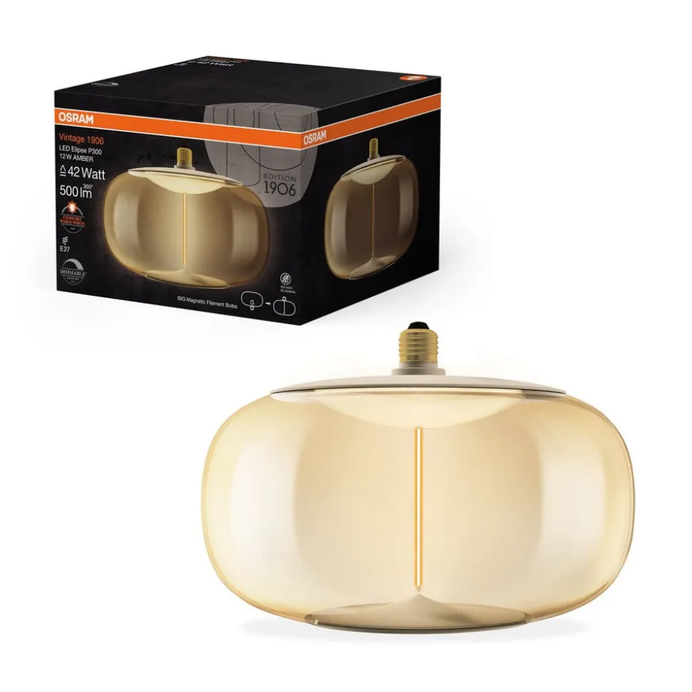 OSRAM LED Vintage Big Elips E27 12W 818 Gloeilamp amber dimbaar