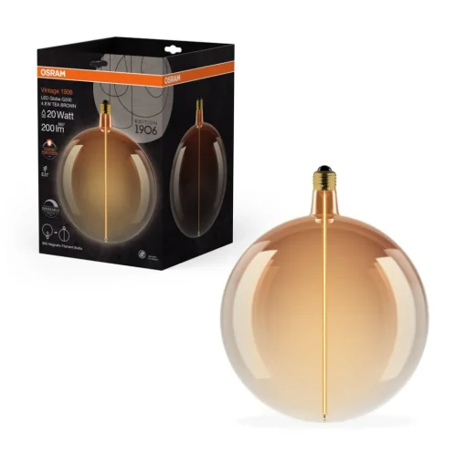 OSRAM LED Vintage Big Globe E27 4,8W 818 Gloeidraad bruin dimbaar