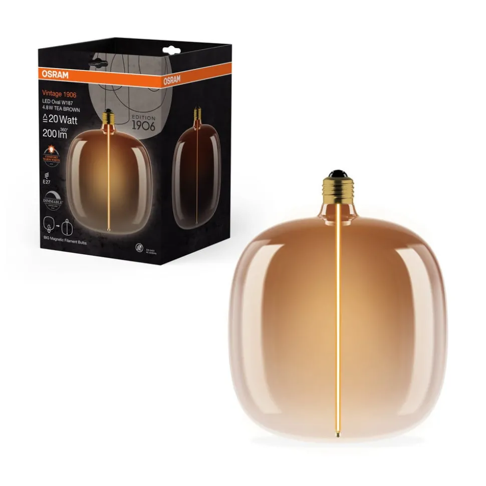 OSRAM LED Vintage Big Oval E27 4,8W 818 Gloeidraad bruin dimbaar