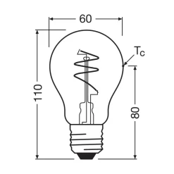 OSRAM LED Vintage E27 4,9W 2.700K Spiraal gloeidraad goud