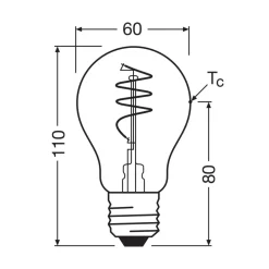 OSRAM LED Vintage E27 3,4W 2.700K Spiraal gloeidraad helder