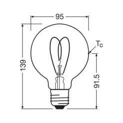 OSRAM LED Vintage G95 E27 8W 922 Hart Filament goud dimbaar