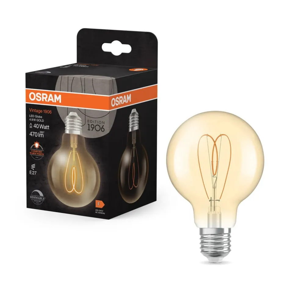 OSRAM LED Vintage G80 E27 4,9W 922 Hart Filament goud dimbaar