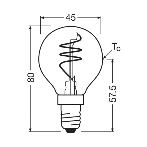 OSRAM LED Vintage P40 E14 4,9W 922 Spiraal gloeidraad goud dimbaar