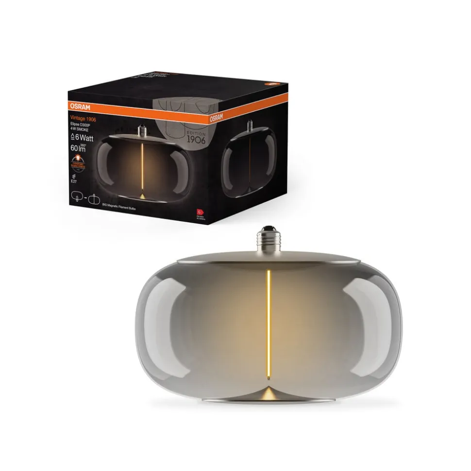 OSRAM Vintage 1906 Big Elipse, rook, E27, 1.800 K, gloeidraad
