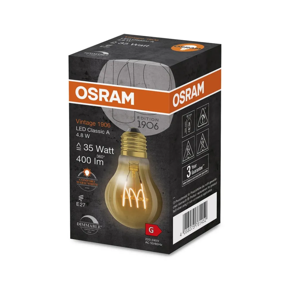 OSRAM vintage 1906 Classic A LED E27 4,8W goud dim