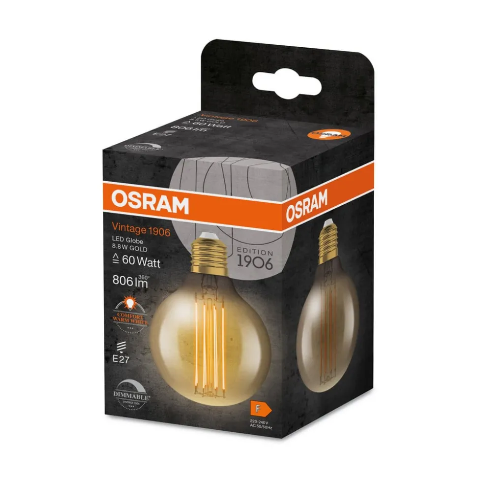 OSRAM vintage 1906 E27 8,8W LED G80 822 dim goud