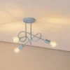 Oxford plafondlamp, Ø 44 cm, lichtblauw, metaal, 3-lamps