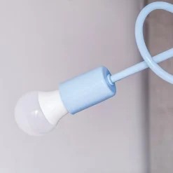 Oxford plafondlamp, Ø 44 cm, lichtblauw, metaal, 3-lamps