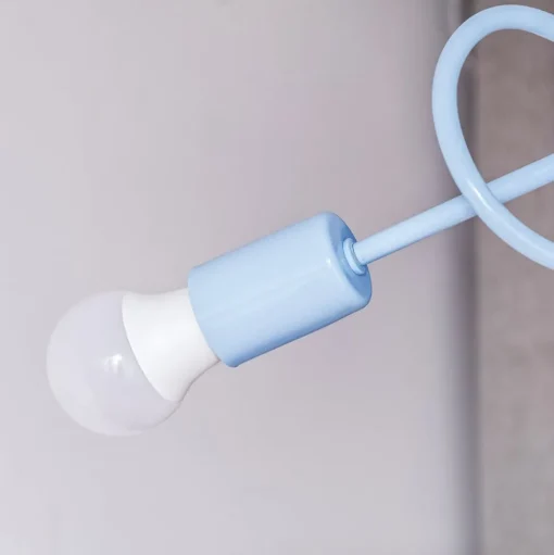 Oxford plafondlamp, Ø 44 cm, lichtblauw, metaal, 3-lamps