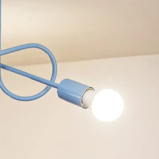 Oxford plafondlamp, Ø 44 cm, lichtblauw, metaal, 3-lamps