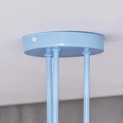 Oxford plafondlamp, Ø 44 cm, lichtblauw, metaal, 3-lamps