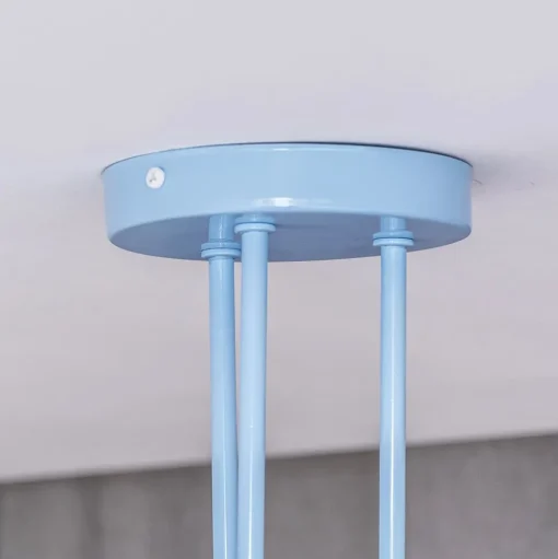 Oxford plafondlamp, Ø 44 cm, lichtblauw, metaal, 3-lamps