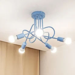 Oxford plafondlamp, lichtblauw, Ø 47 cm, metaal, 5-lamps