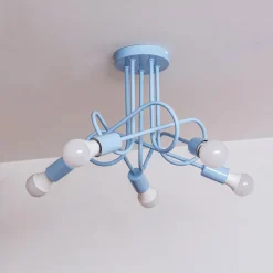 Oxford plafondlamp, lichtblauw, Ø 47 cm, metaal, 5-lamps