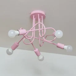 Oxford plafondlamp, lichtroze, Ø 47 cm, metaal, 5-lamps