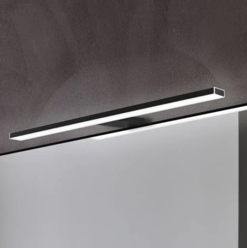 Pandora LED spiegellamp, mat zwart, 45,8 cm