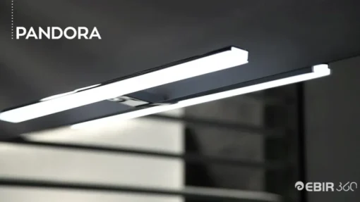 Pandora LED spiegellamp, mat zwart, 45,8 cm