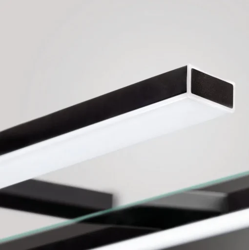Pandora LED spiegellamp, mat zwart, 45,8 cm