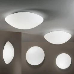 Pandora plafondlamp, Ø 36 cm, glas, wit