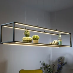 Paul Neuhaus Contura LED hanglamp, zwart, metaal, dimmer